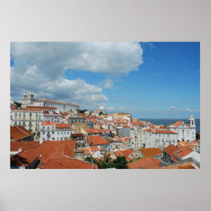 Poster Cityview de la capitale du Portugal, Lisbonne