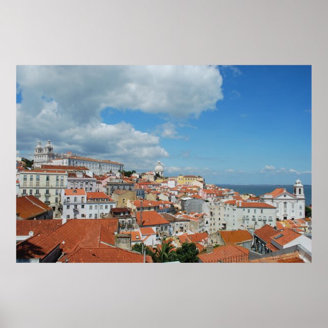 Poster Cityview de la capitale du Portugal, Lisbonne (Devant)