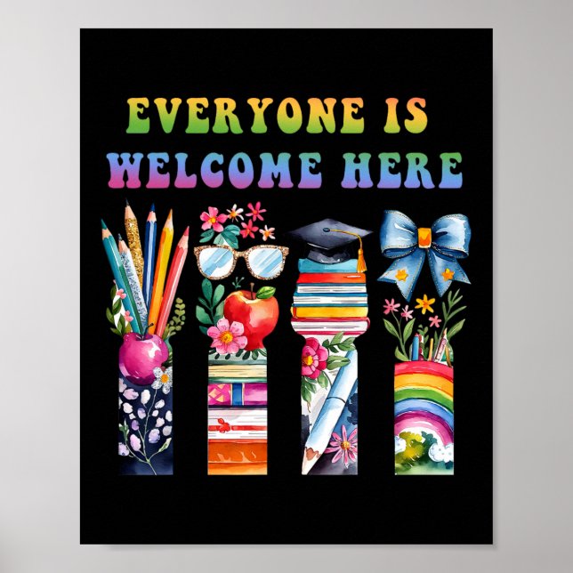 Poster Ck À L'École Tout Le Monde Est Bienvenue Ici Pour  (Devant)