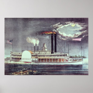 Poster Clair de lune sur le Mississippi
