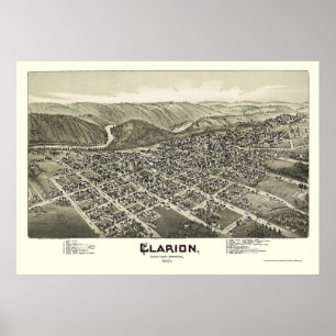 Poster Clairon, carte panoramique de PA - 1896