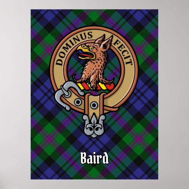Poster Clan Baird Crest sur Tartan (Devant)