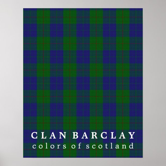 Poster Clan Barclay couleurs écossaise Tartan (Devant)