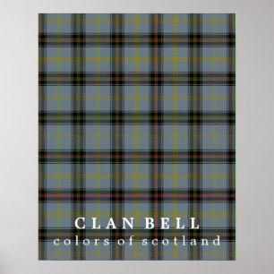 Poster Clan Bell Couleurs d'Ecosse Tartan