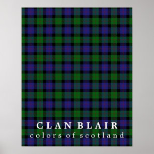 Poster Clan Blair Couleurs écossaises Tartan