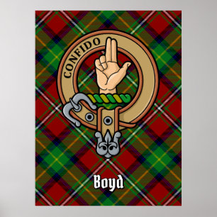 Poster Clan Boyd Crest sur Tartan