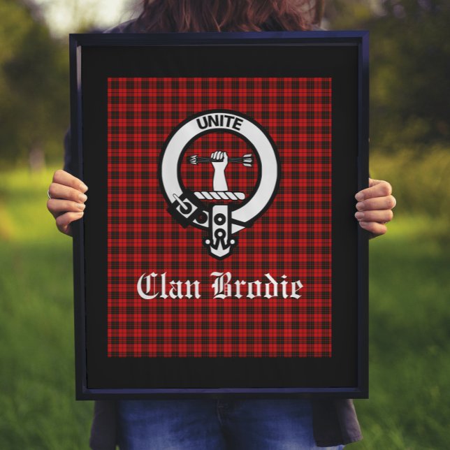 Poster Clan Brodie Crest Badge et Tartan (Créateur téléchargé)