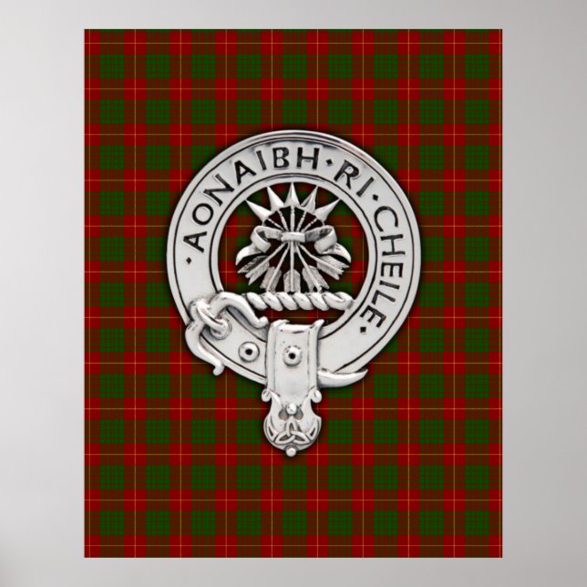 Poster Clan Cameron Crest & Tartan (Devant)