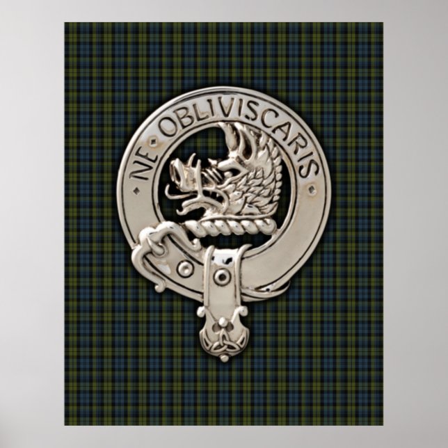 Poster Clan Campbell Crest & Tartan (Devant)