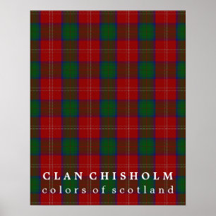 Poster Clan Chisholm Couleurs écossais Tartan