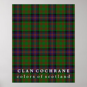 Poster Clan Cochrane Couleurs écossaises Tartan