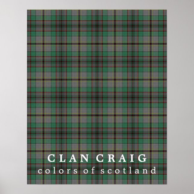 Poster Clan Craig couleurs écossais Tartan (Devant)