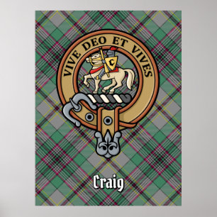 Poster Clan Craig Crest sur Tartan