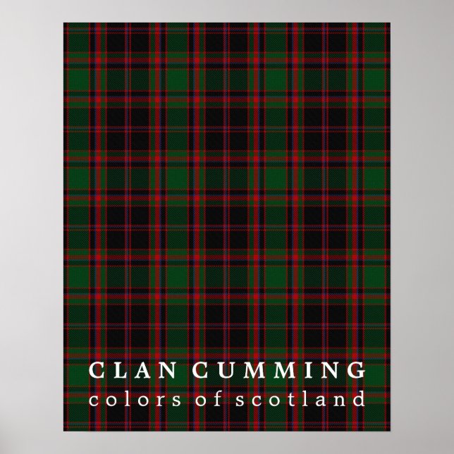 Poster Clan Cumming couleurs écossaise Tartan (Devant)