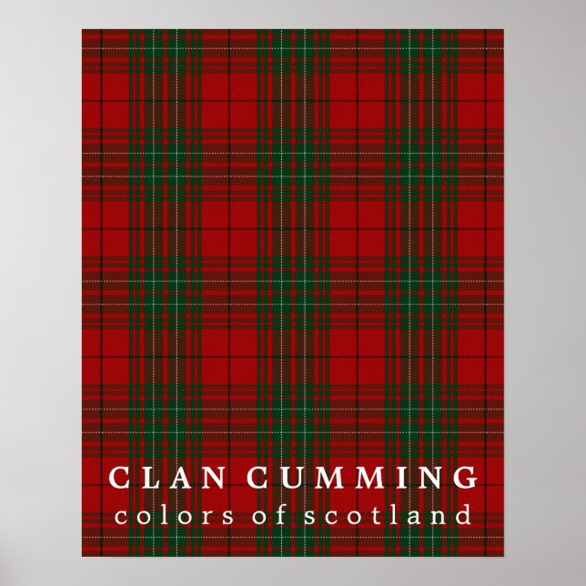 Poster Clan Cumming couleurs écossaise Tartan (Devant)