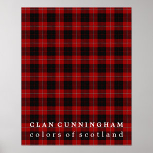 Poster Clan Cunningham Couleurs du Tartan écossais