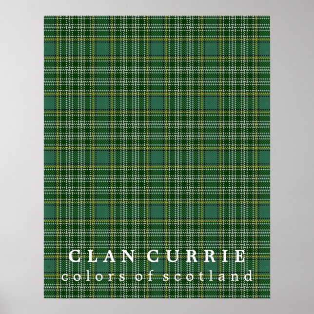 Poster Clan Currie Couleurs écossaise Tartan (Devant)