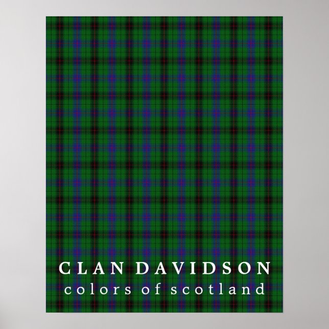 Poster Clan Davidson Couleurs écossaise Tartan (Devant)