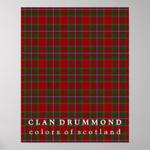 Poster Clan Drummond couleurs écossais Tartan