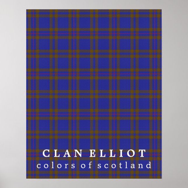 Poster Clan Elliot couleurs écossaise Tartan (Devant)