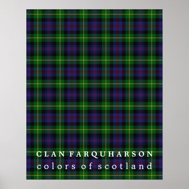 Poster Clan Farquharson Couleurs écossais Tartan (Devant)