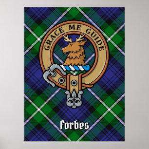 Poster Clan Forbes Crest sur Tartan