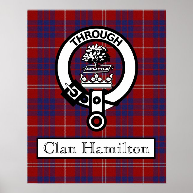 Poster Clan Hamilton Crest et Tartan II (Devant)