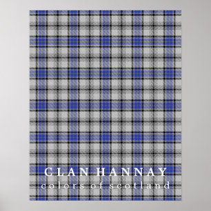Poster Clan Hannay couleurs écossaise Tartan