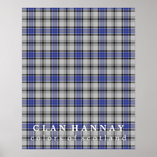 Poster Clan Hannay couleurs écossaise Tartan (Devant)
