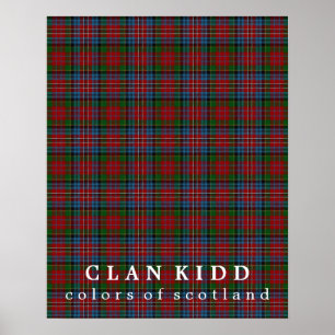 Poster Clan Kidd couleurs écossais Tartan