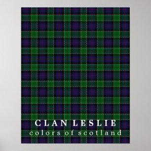 Poster Clan Leslie Couleurs écossais Tartan