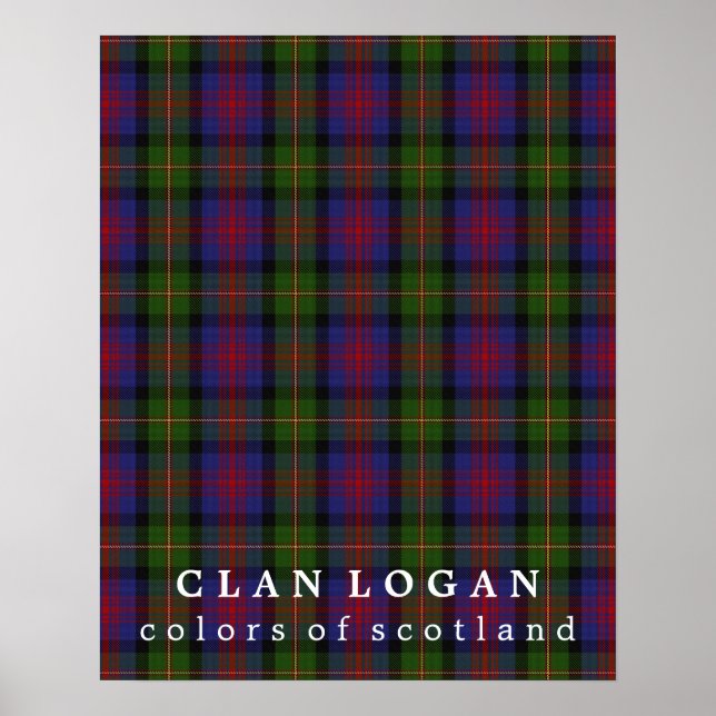 Poster Clan Logan Couleurs écossaises Tartan (Devant)