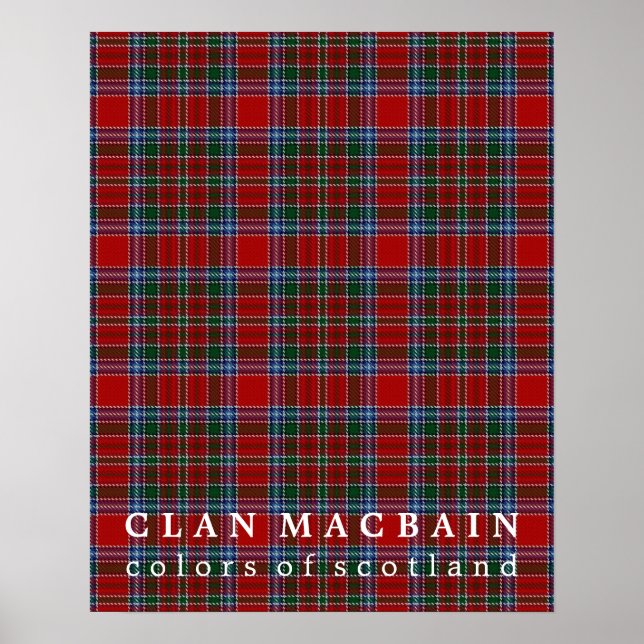 Poster Clan MacBain Couleurs de Tartan écossais (Devant)