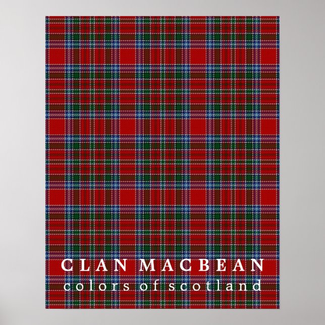 Poster Clan MacBean Couleurs de Tartan écossais (Devant)