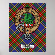 Clan MacBeth Crest sur Tartan