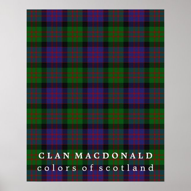 Poster Clan MacDonald Couleurs d'Ecosse Tartan (Devant)