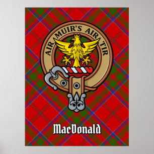 Poster Clan MacDonald de Keppoch Crest sur Tartan