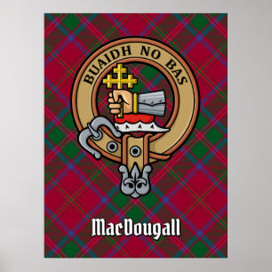 Poster Clan MacDougall Crest sur Tartan