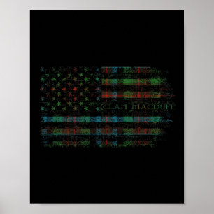 Poster Clan Macduff Chasse Scottish Tartan Us Drapeau Kil