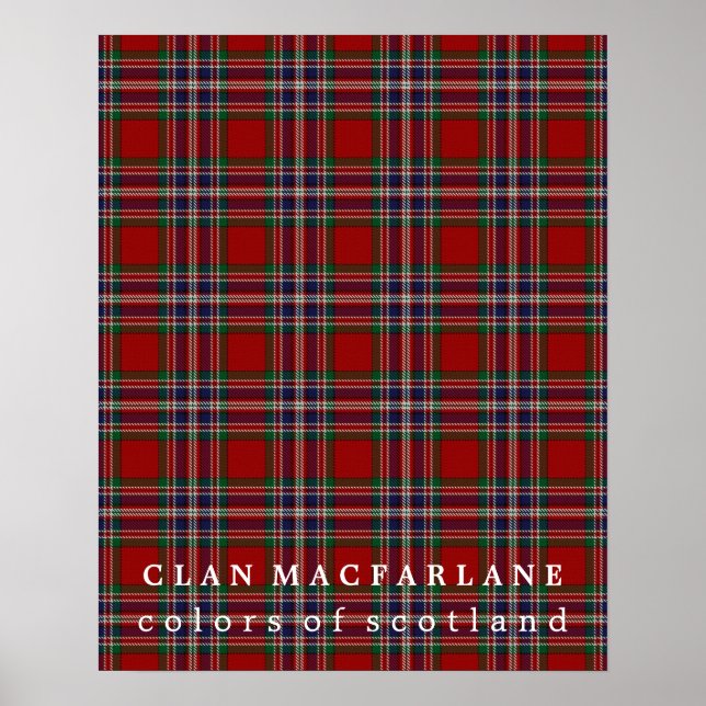 Poster Clan MacFarlane Couleurs du Tartan écossais (Devant)