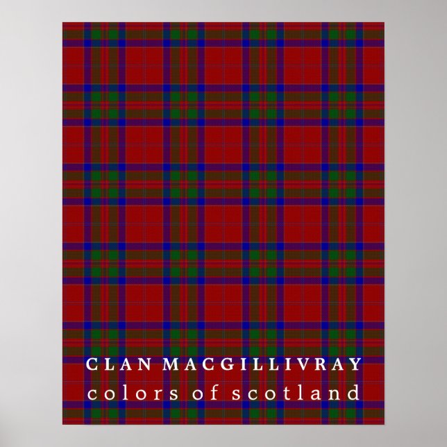 Poster Clan MacGillivray Couleurs de Tartan écossais (Devant)