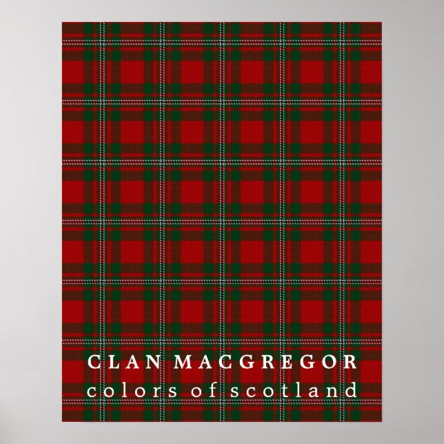 Poster Clan MacGregor Couleurs de Tartan écossais (Devant)