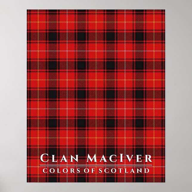 Poster Clan MacIver Couleurs écossaises 2 Tartan Plaid (Devant)