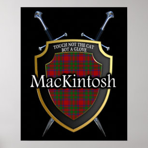 Poster Clan MacKintosh Tartan Scottish Shield & Swords