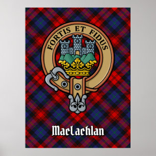 Poster Clan MacLachlan Crest sur Tartan