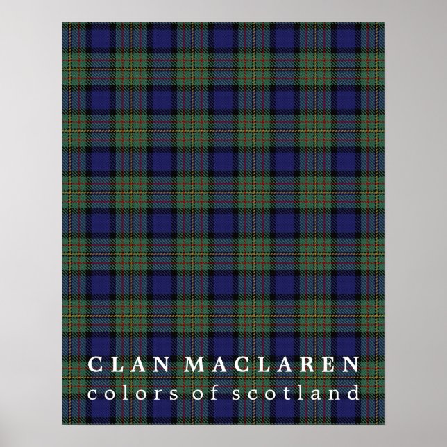 Poster Clan MacLaren Couleurs de Tartan écossais (Devant)