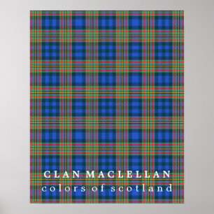 Poster Clan MacLellan Couleurs du Tartan écossais