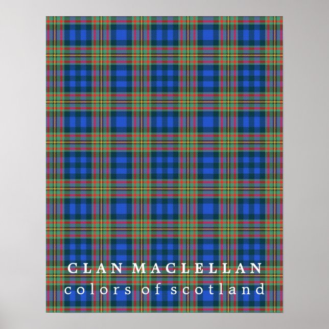 Poster Clan MacLellan Couleurs du Tartan écossais (Devant)
