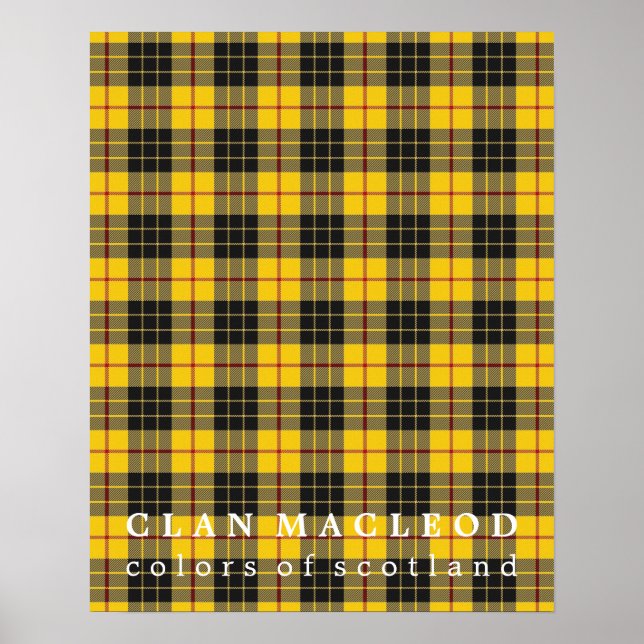 Poster Clan MacLeod Couleurs de Tartan écossais (Devant)