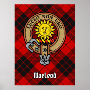 Poster Clan MacLeod de Raasay Crest sur Tartan